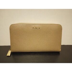 Furla Tan Long Wallet Excellent Condition zip around